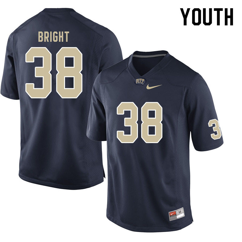 Youth #38 Cam Bright Pitt Panthers College Football Jerseys Sale-Navy